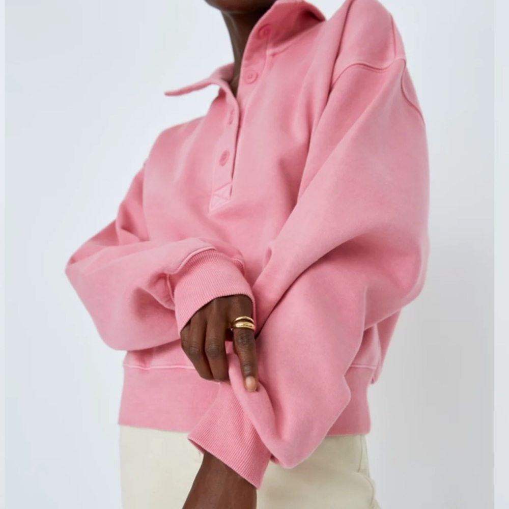 Free fleece button sweatshirt